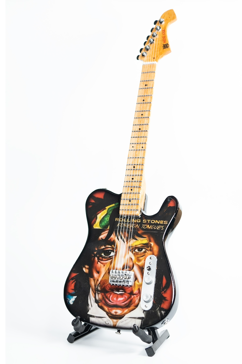 The Rolling Stones "Foreign Tongues" Collectible Miniature Guitar