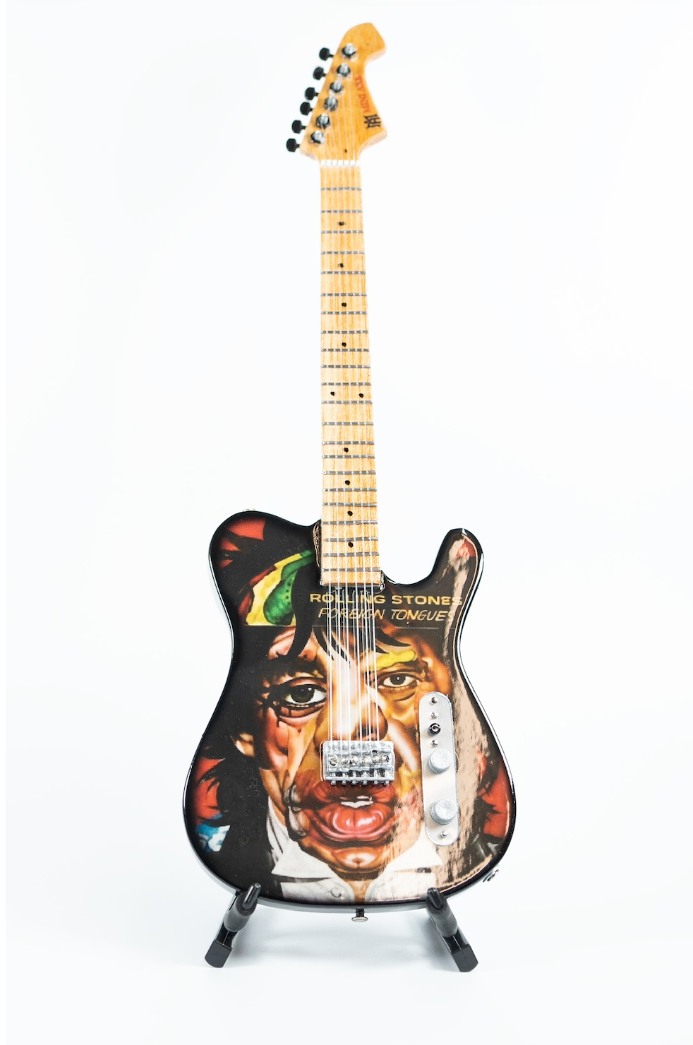 The Rolling Stones "Foreign Tongues" Collectible Miniature Guitar