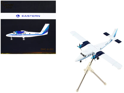 De Havilland DHC-6-200 Commercial Aircraft "Eastern Air Lines - Metro Express" White with Blue Stripes "Gemini 200" Series 1/200 Diecast Model Airplane by GeminiJets  free shipping USA