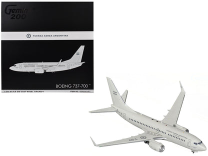Boeing 737-700 Transport Aircraft "Fuerza Aerea Argentina (Air Force)" (T-99) Gray "Gemini 200" Series 1/200 Diecast Model Airplane by GeminiJets  free shipping USA