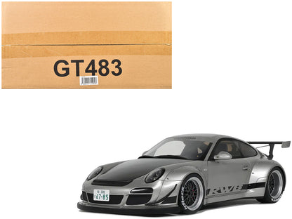 2024 Porsche 911 RWB Abu Silver Metallic with Black Hood 1/18 Model Car by GT Spirit  free shipping USA