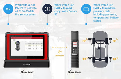 LAUNCH X431 I-TPMS TPMS Tire Pressure Diagnostic Tools Active/ Relearn/Program 315Mhz 433Mhz RF-Sensor for X431 V/V+/PRO3S/PAD V