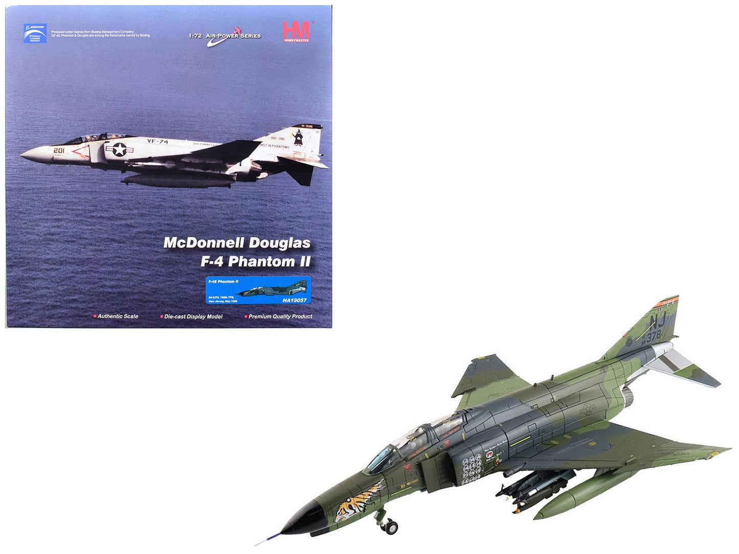 McDonnell Douglas F-4E Phantom II Fighter-Bomber Aircraft "108th Tactical Fighter Wing New Jersey" (1988) United States Air Force "Air Power Series" 1/72 Diecast Model by Hobby Master  free shipping USA