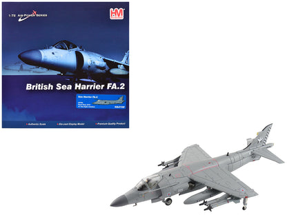 British Aerospace Sea Harrier FA.2 Aircraft with Sea Eagle Missiles "ZH796" (2018) British Royal Navy "Air Power Series" 1/72 Diecast Model by Hobby Master  free shipping USA
