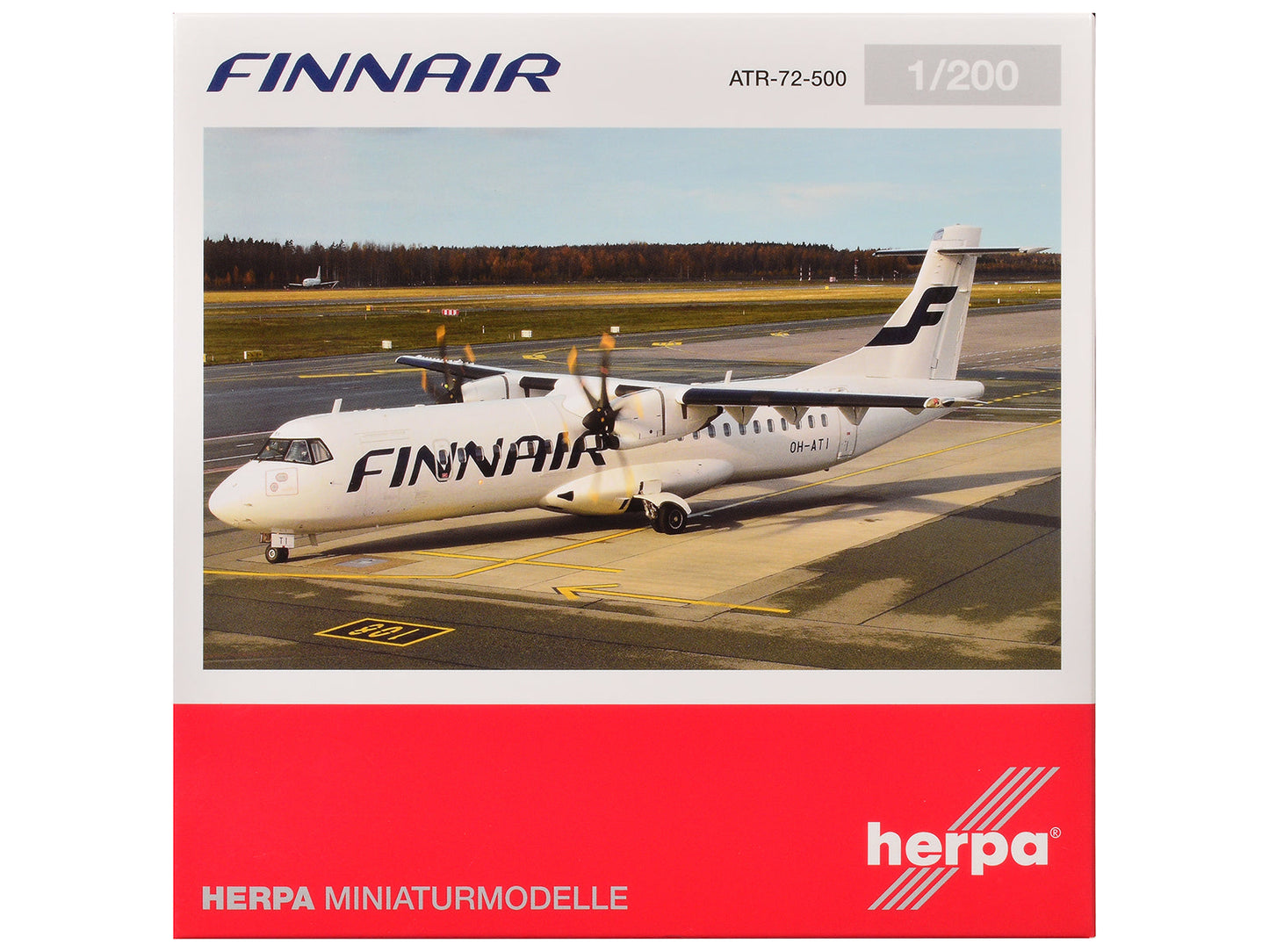 ATR 72-500 Commercial Aircraft "FinnAir" (OH-ATI) White 1/200 Diecast Model Airplane by Herpa  free shipping USA