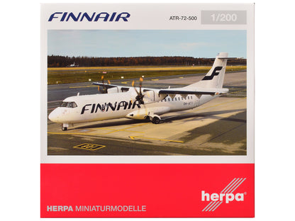 ATR 72-500 Commercial Aircraft "FinnAir" (OH-ATI) White 1/200 Diecast Model Airplane by Herpa  free shipping USA