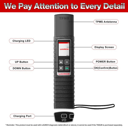 LAUNCH X431 I-TPMS TPMS Tire Pressure Diagnostic Tools Active/ Relearn/Program 315Mhz 433Mhz RF-Sensor for X431 V/V+/PRO3S/PAD V