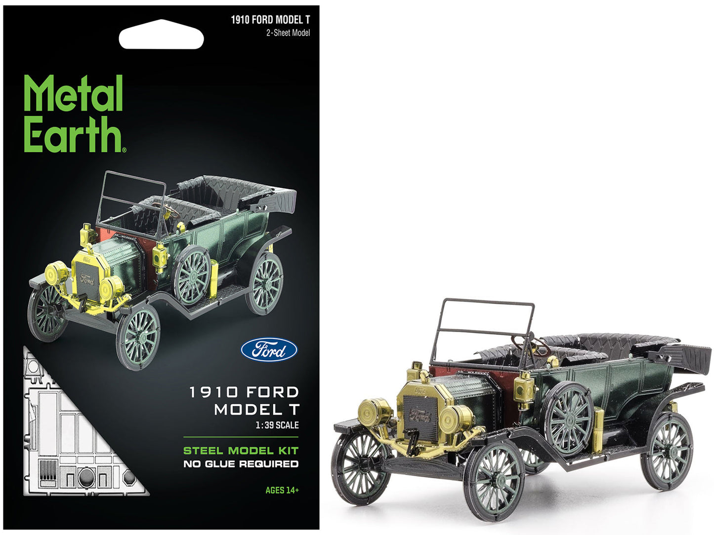 Model Kit 1910 Ford Model T Green (Moderate Difficulty) Steel Model by Metal Earth - Use code SHOPAPP15 to get 15 percent off  free shipping USA