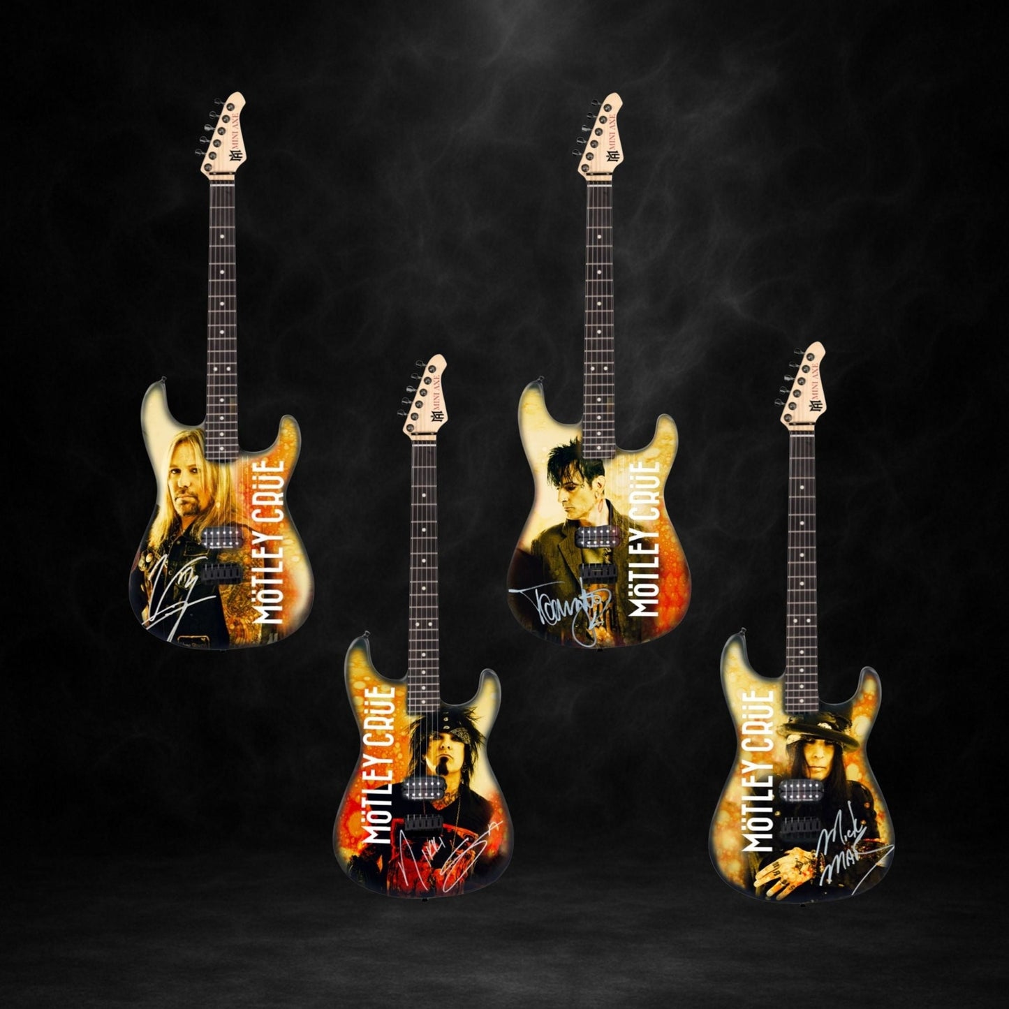 Mötley Crüe Full Band Collector's Miniature Guitar Set