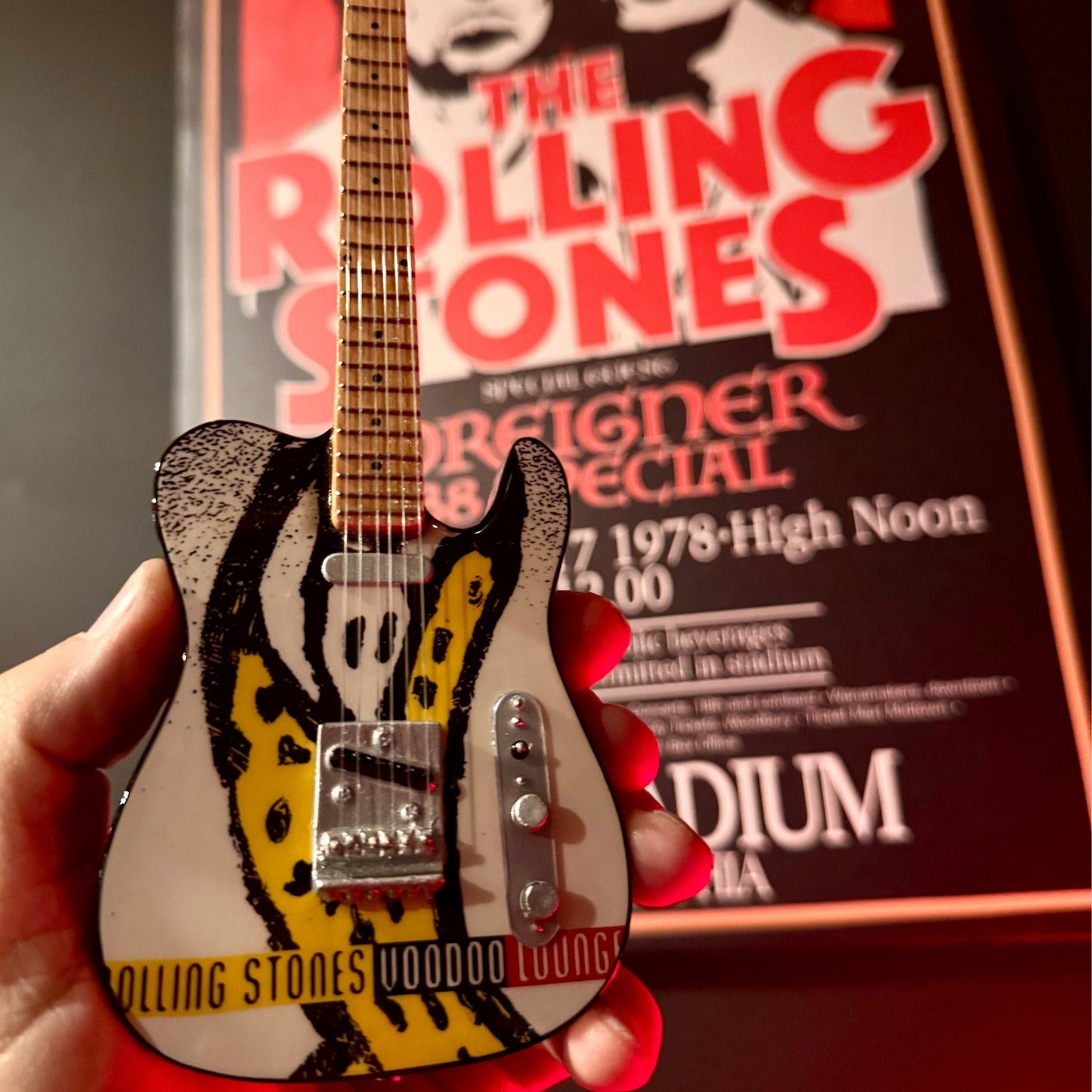 The Rolling Stones "Voodoo Lounge" Collectible Miniature Guitar