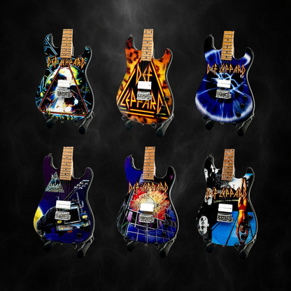 The Complete Def Leppard Collectible Miniature Guitar Set – All 6 Official Designs