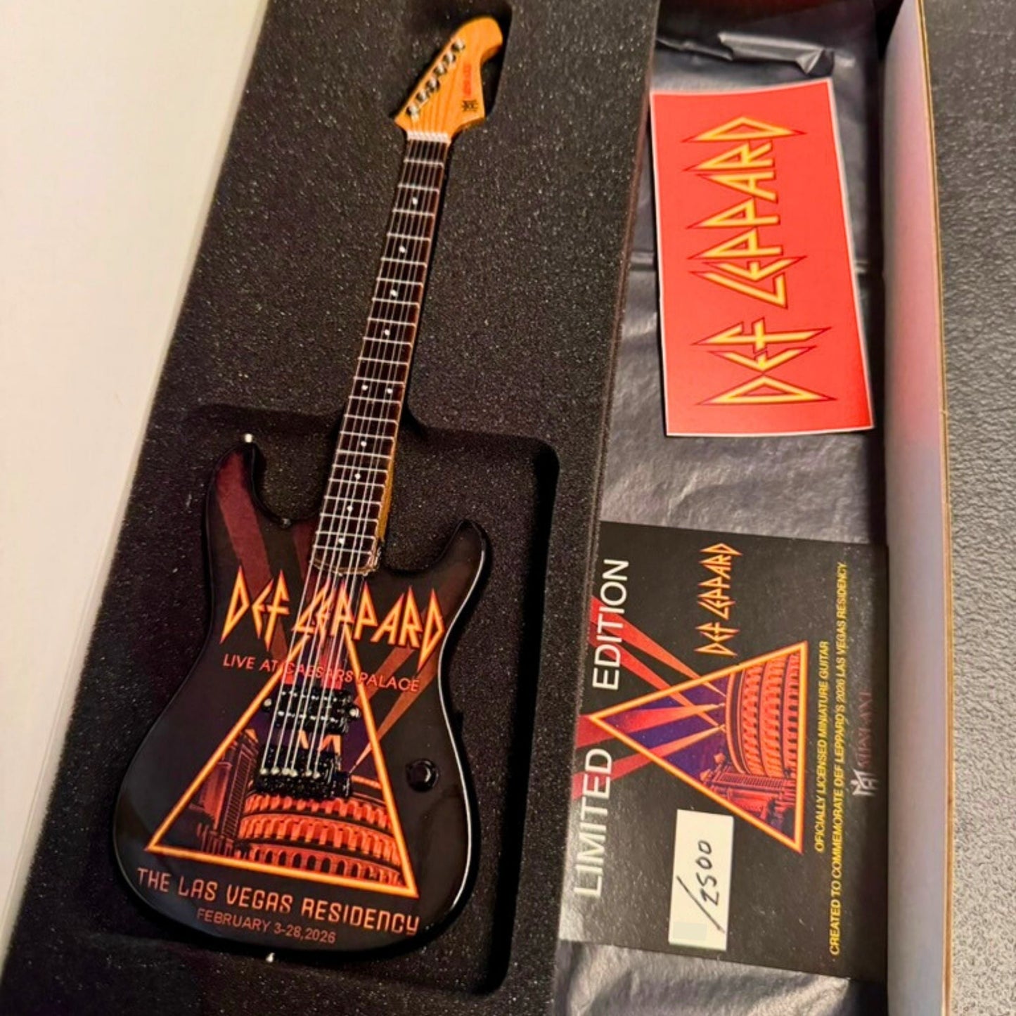 Def Leppard – Live at Caesars Palace, Las Vegas Residency Collectible Miniature Guitar