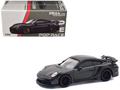 992 Stinger GTR Carbon Edition with Red Accents 1/64 Diecast Model Car by Pop Race  free shipping USA