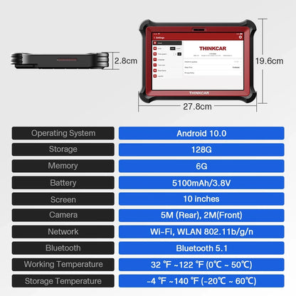 THINKCAR THINKTOOL PAD10 OBD2 Automotive Scanner for IMMO 34+ Reset TPMS Programming ECU Coding Active Test Car Diagnostic Tools