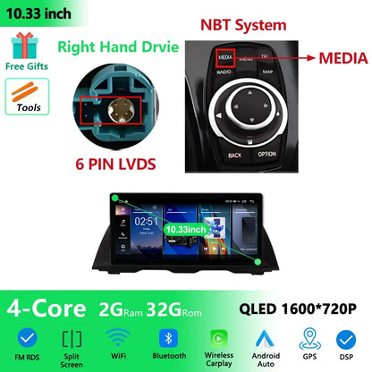 RHD For BMW 5 Series F10 F11 2011 - 2017 Android Wireless Carplay Radio Multimedia Player GPS WIFI DSP Stereo Screen Accessories