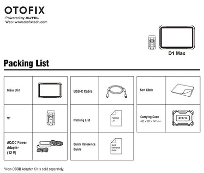 OTOFIX D1 Max Automotive Diagnostic Scan Tool Bi-Directional Scanner ECU Coding DoIP & CANFD 2 Years Update Upgraded of D1 PRO