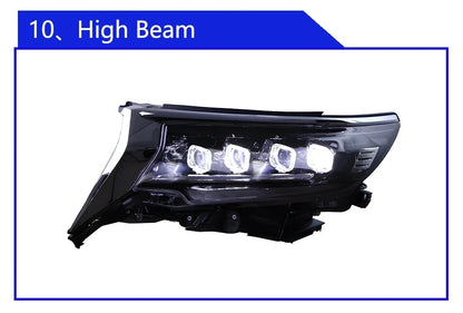 Auto Headlight For Toyota Prado 2018-2023 LED Car Front lamps Assembly Upgrade Bugatti Design Four Projector Lens Accessories
