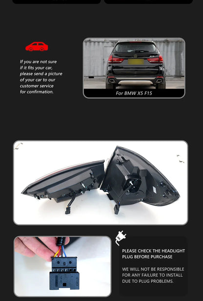 TYPY Car Lights For BMW X5 F15 2014-2018 Taillight LED Projetor Tail Lamp Daytime Running Light Automotive Accessories