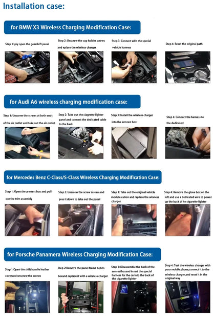 for Maserati Levante M161 2017-2024 Center Console Storage Car Wireless Mobile Phone Charger QI 18W iPhone Magsafe Fast Charging