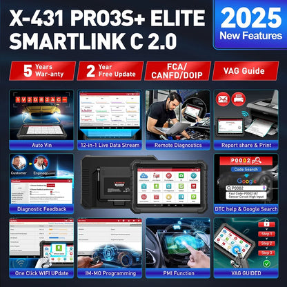 LAUNCH X431 PRO3S+ ELITE Smartlink C CAN FD\DOIP\J2534 Programming Car Full System topology diagram diagnostic tool OBD2 Scanner