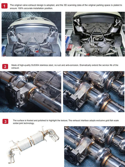 Customized Stainless Steel Exhaust System for 2023 Volvo XC60 T8 2.0T Valve-Controlled Performance Exhaust Pipe