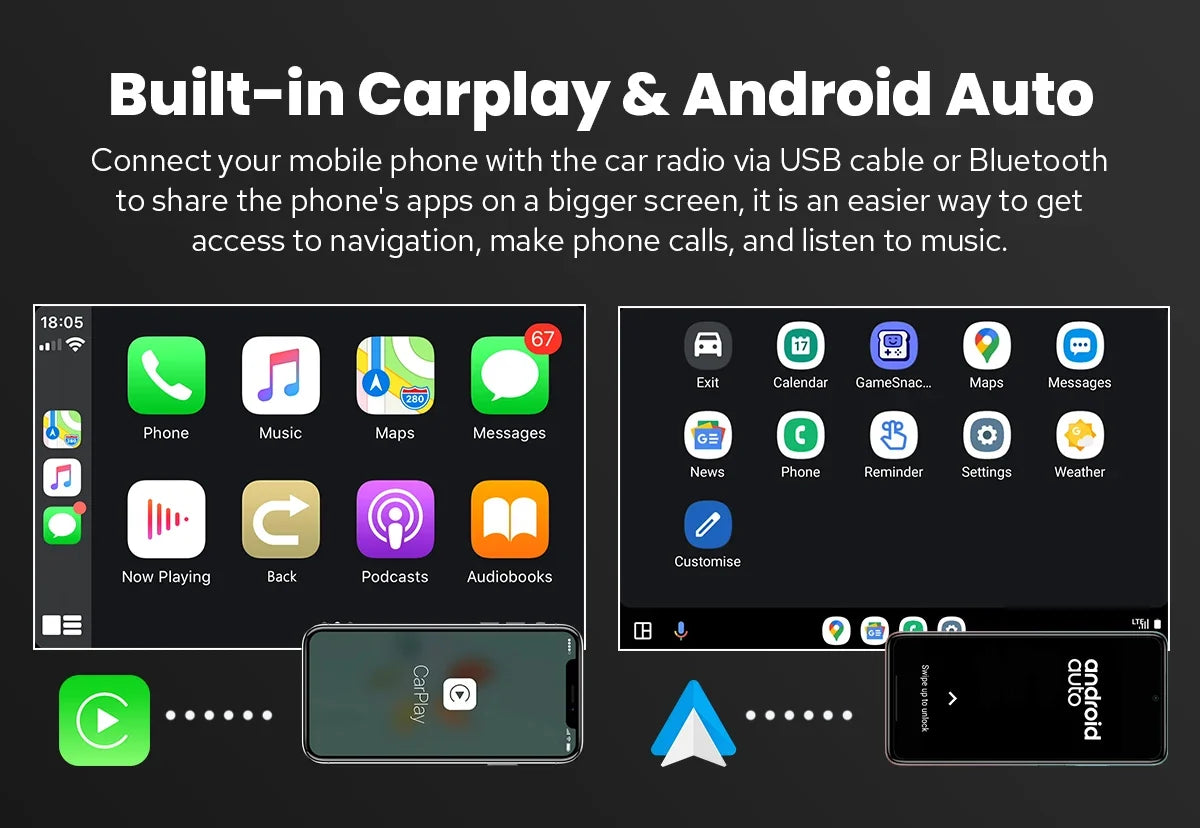 JOYING 9"Android 13 Car Radio Stereo Multimedia Player Carplay For Honda Civic 2016 -2021 Support Factory Cameras Plug and Play
