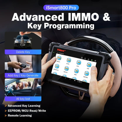 Vident iSmart800Pro Car Scanner All System Diagnosis 40 Reset Function OBDII Full Function Key Fob Programming Scanner Tool