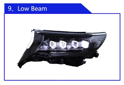 Auto Headlight For Toyota Prado 2018-2023 LED Car Front lamps Assembly Upgrade Bugatti Design Four Projector Lens Accessories