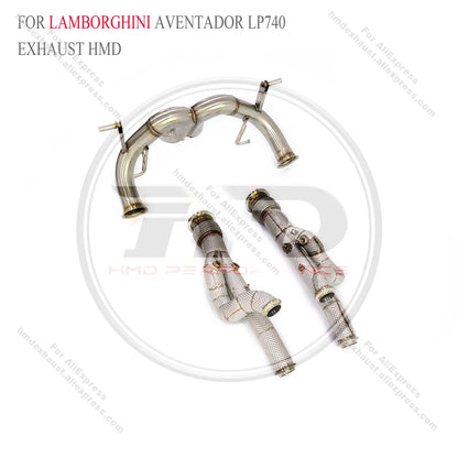 HMD Exhaust System Stainless Steel Performance Catback full sets for Lamborghini Aventador LP740 6.5 without valve