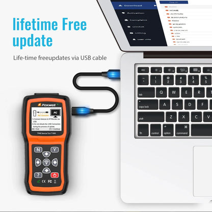 Foxwell T1000 TPMS Tool Tire Pressure Monitoring Sensor Programming Relearning Activation and OBD System Reset Car TPMS Reset