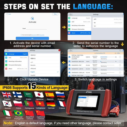 XTOOL Inplus IP608 Car Diagnostic Tools 30 +Service Functions OBD2 Scanner Auto VIN Scan Car Tools CANFD Lifetime Free Update
