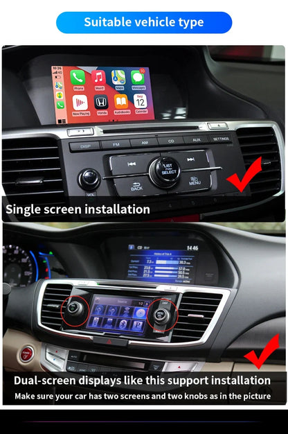 Car Media Player For Honda Accord 9 9.5,2013 2014 2015 2016 2017 5G Wireless Carplay Android Auto Bluetooth Phones,  Music