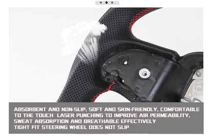 Carbon Fiber Steering Wheel For Dodge Challenger Charger 2015-2022 Alcantara LED Racing Steering Wheel Customized Perforated