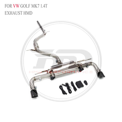 Stainless Steel Performance Catback For Volkswagen golf MK7 1.4T HMD Exhaust System Auto Modified Valve Muffler