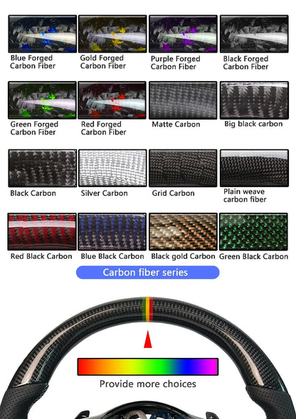 Carbon Fiber Custom Smart LED RPM Racing Steering Wheel for Dodge/Challenger Hellcat Charger Challenger