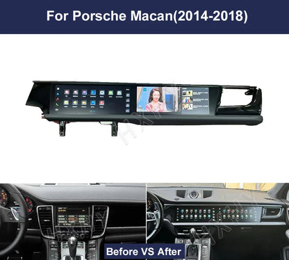 Double Interactive Screen Android 13 8+128G car radio Car Multimedia Stereo For Porsche Macan 2014-2018 DSP 360 Navigation