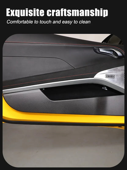 Real Carbon Fiber For Lotus Emira 2021-2023 Car Inner Door Anti Kick Panel Protector Cover Decorative Sticker Car Accessories