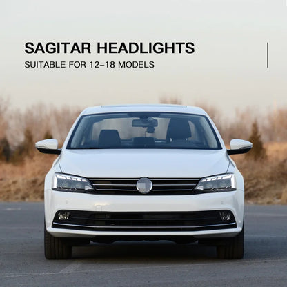 Car LED Headlight Light Assemblies For Volkswagen Sagitar 2012-2018 Auto Fog DRL Brake Turn Signal Lamp Plug and Play