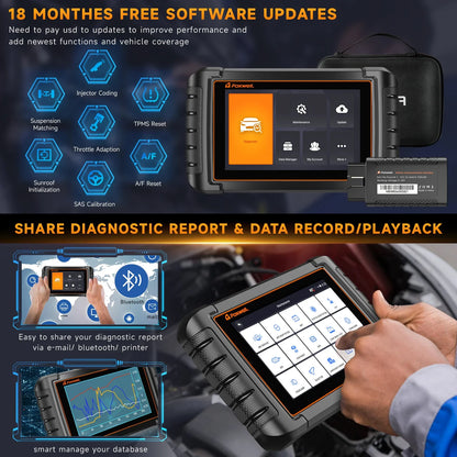 FOXWELL NT809BT OBD2 Bluetooth Car Diagnostic Tool All System Bi-Directional Test 30+ Reset Code Reader OBD2 Scanner Tool
