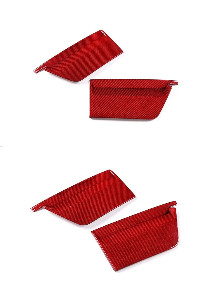 2pcs/Set Real Carbon Fiber B-pillar Window Decoration Cover Trim Fit For Ferrari 458 2011-2016 Auto Sticker Molding Accessories