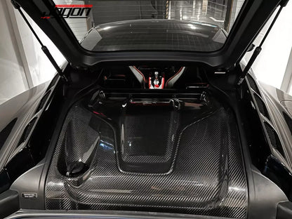 Dry Carbon Fiber Car Racing Engine Bay Engine Bonnet Decor Performance Cover Trim For Lotus Emira I4 AT 2023-2024 Accessories
