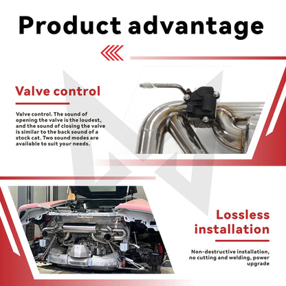 MANX Car Exhaust system for VOLKSWAGEN CC 2.0T Stainless steels Downpipe and Catback exhaust pipe with remote control valve
