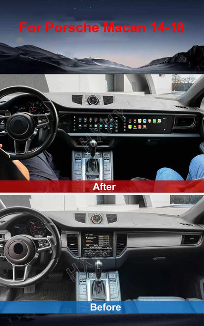 Double Interactive Screen Android 13 8+128G car radio Car Multimedia Stereo For Porsche Macan 2014-2018 DSP 360 Navigation