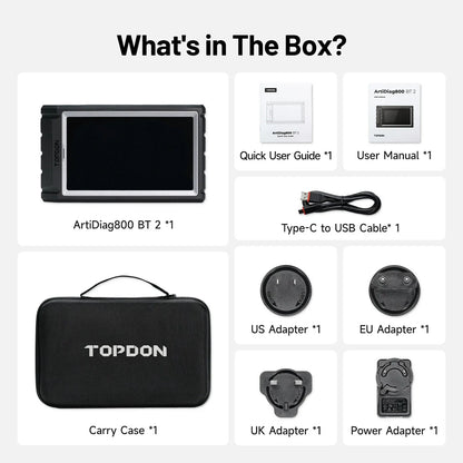 TOPDON Artidiag800 BT 2 OBDII Scanner All System Auto Diagnostic Scan Tool Bi-Directional Control Active Tes 28+ Reset Service
