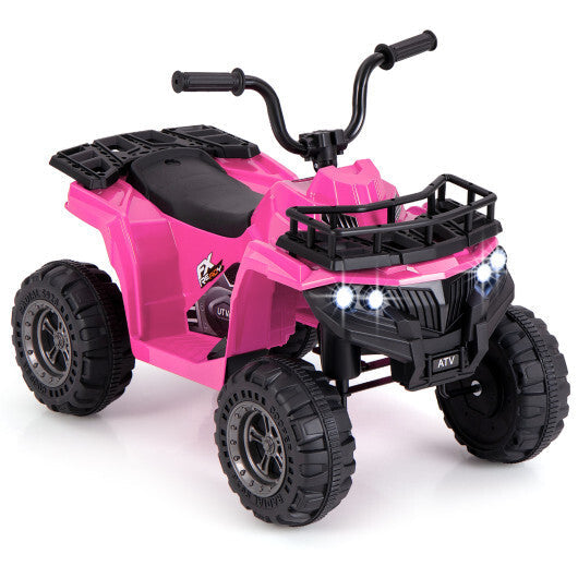 6V Kids Ride On Electric ATV with LED Headlights and MP3 Player-Blue