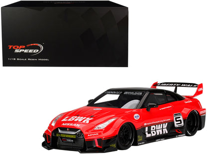 Nissan 35GT-RR Ver.1 LB-Silhouette Works GT #5 RHD (Right Hand Drive) LBWK Red and Black 1/18 Model Car by Top Speed  free shipping USA