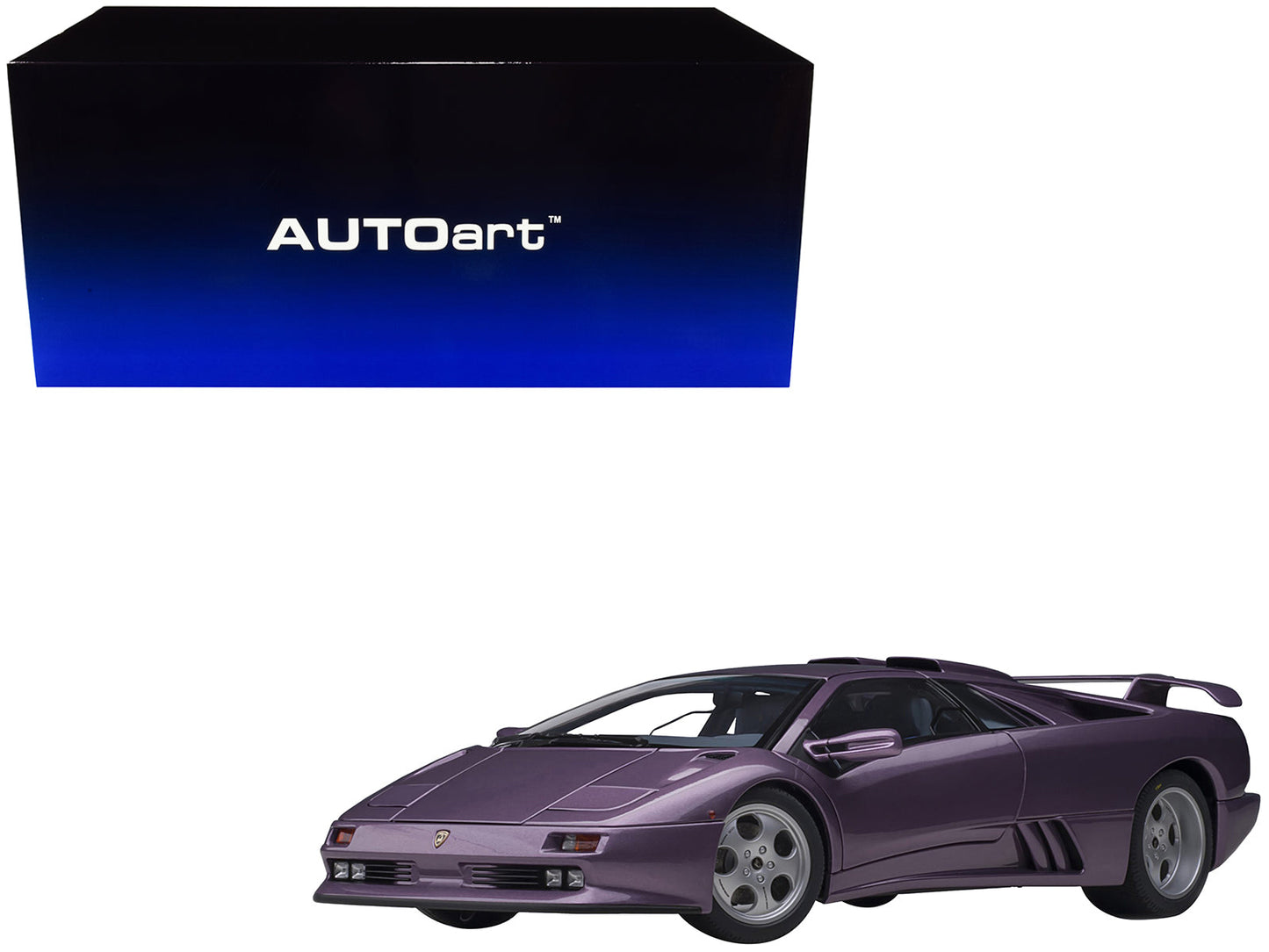 Lamborghini Diablo SE30 Jota Viola SE30 / Purple Metallic with Blue Interior 1/18 Model Car by Autoart  free shipping USA