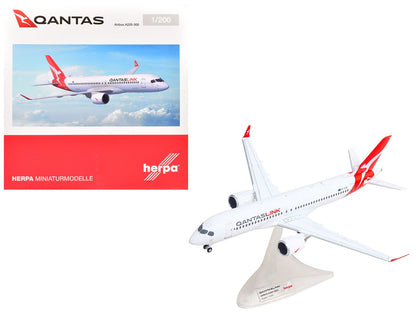 Airbus A220-300 Commercial Aircraft "QantasLink" (VH-X4B) White with Red Tail 1/200 Diecast Model by Herpa  free shipping USA