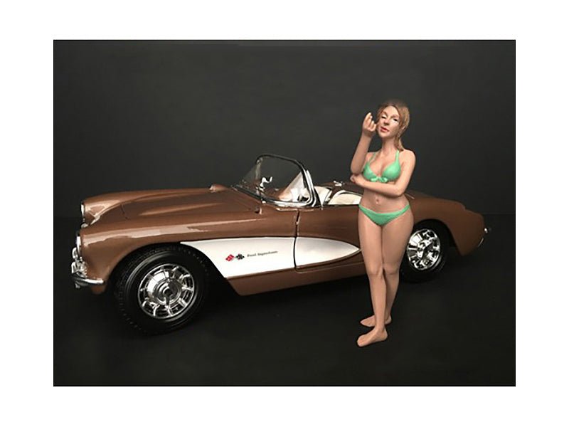 August Bikini Calendar Girl Figurine for 1/24 Scale Models by American Diorama  free shipping USA