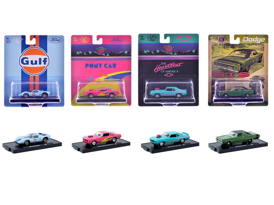 "Auto-Drivers" Set of 4 pieces in Blister Packs Release S07 Limited Edition to 7500 pieces Worldwide 1/64 Diecast Model Cars by M2 Machines  free shipping USA